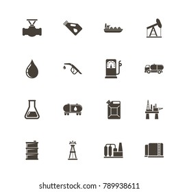 Oil icons. Perfect black pictogram on white background. Flat simple vector icon.