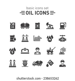 Oil icons set.