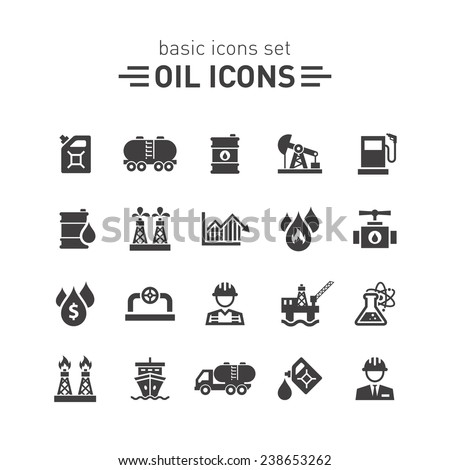 Oil icons set.