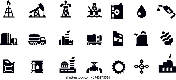 Oil Icons vector design black icons 