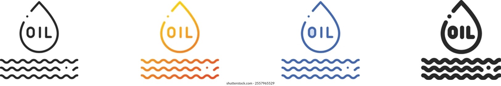 oil icon.Thin Linear, Gradient, Blue Stroke and bold Style Design Isolated On White Background