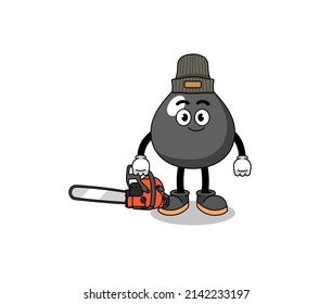 oil illustration cartoon as a lumberjack , character design