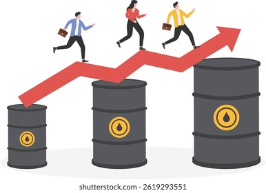 Oil increased in price. Fuel or energy price rising up

