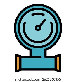 Oil indicator icon. Outline oil indicator vector icon color flat isolated