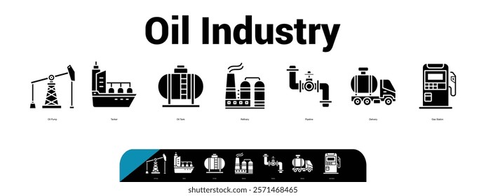 Oil industry banner web icon vector illustration concept with icon