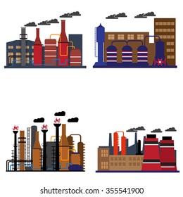 Oil industry business concept of gasoline diesel production fuel distribution and transportation . Vector illustration