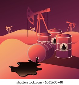 Oil industry business of gasoline diesel generation fuel distribution oil pumps , oil industry equipment Modern flat style vector illustration. 