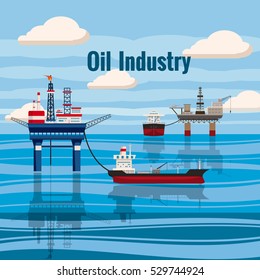 Oil Industry Concept Cartoon Illustration Oil Stock Vector (Royalty ...