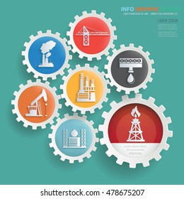 
Oil industry concept design,gear info graphic,vector