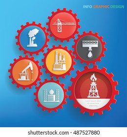 
Oil industry concept design,gear info graphic,vector