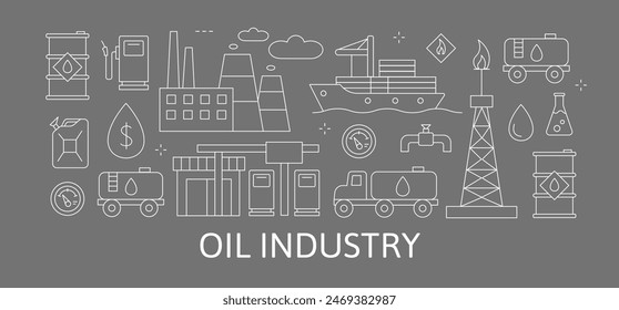 Oil industry Concept extraction production refinery and transportation oil