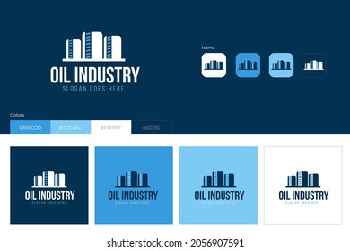 Oil industry concept logo. Vector illustration