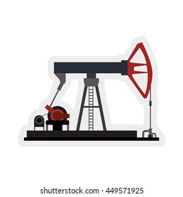 Oil industry concept represented by Oil pump icon. Isolated and flat illustration 