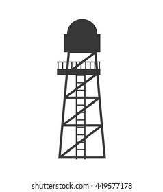 Oil industry concept represented by tower icon. Isolated and flat illustration 