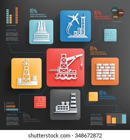 Oil industry and construction info graphic design for your text,clean vector