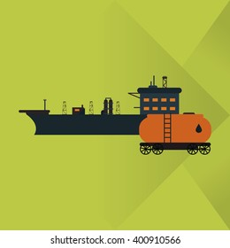 Oil industry and container design, vector illustration