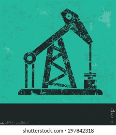 Oil industry design on green background,grunge vector