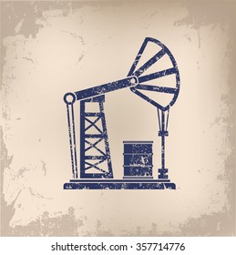 
Oil Industry design on old paper background,vector