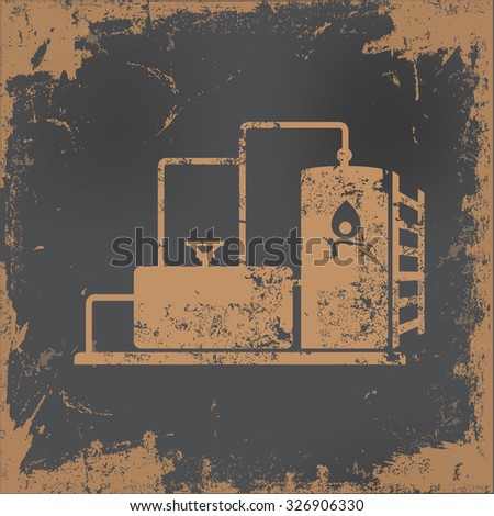 Oil industry design on old paper background,vector