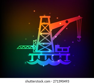 Oil, industry design on rainbow concept background,clean vector