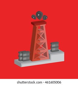 Oil Industry design on red background,vector