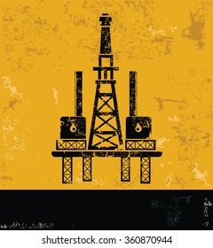 Oil industry design on yellow background,grunge vector