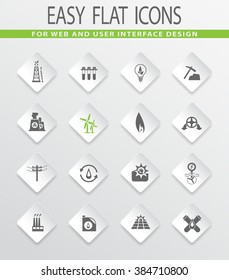 Oil industry easy flat web icons for user interface design
