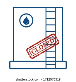 Oil industry Economic crisis, vector illustration.  Crowded Oil storage problem. Falling global oil demand. Market crash WTI West Texas Intermediate Drop prices to negative value Design for web