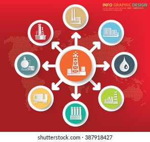 Oil industry and Energy concept info graphics design, clean vector