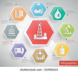 Oil industry and engineer info graphic design,clean vector