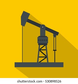 Oil industry equipment icon. Flat illustration of oil industry equipment vector icon for web isolated on yellow background