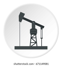 Oil industry equipment icon in flat circle isolated vector illustration for web