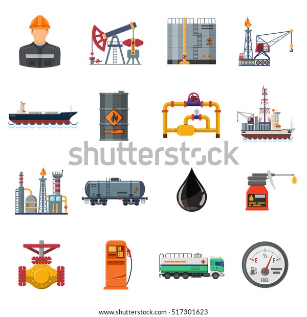 Oil Industry Extraction Production Transportation Oil Stock Vector ...