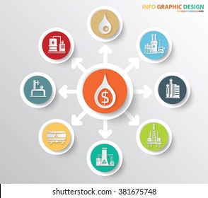 Oil industry and factory concept info graphics design,clean vector