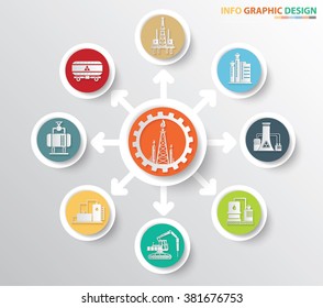 Oil industry and factory concept info graphics design,clean vector
