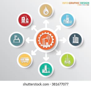 Oil industry and factory concept info graphics design,clean vector