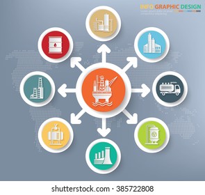Oil industry and factory concept info graphics design,clean vector