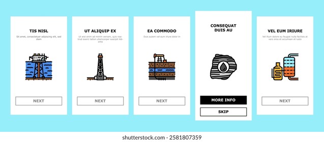 oil industry factory plant onboarding mobile vector refinery energy, production power, pipe environment, chemical, fuel, worker engineer oil industry factory plant illustrations