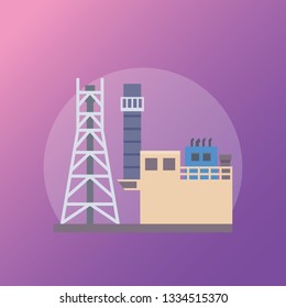 Oil industry flat icon 
