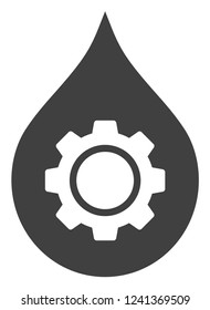 Oil industry gear vector icon symbol. Flat pictogram is isolated on a white background. Oil industry gear pictogram designed with simple style.