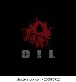oil industry grunge vector design template