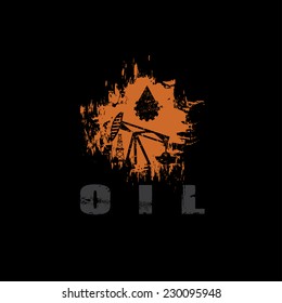 oil industry grunge vector design template