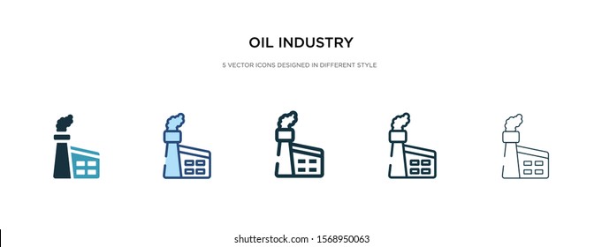 oil industry icon in different style vector illustration. two colored and black oil industry vector icons designed in filled, outline, line and stroke style can be used for web, mobile, ui