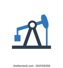 oil Industry icon and pumpjack icon