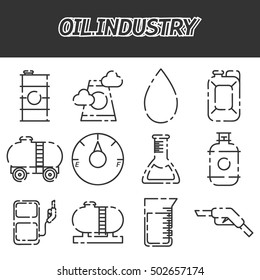 Oil industry icon set