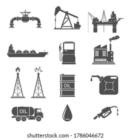 Oil Industry Icon Set - Vector Illustration