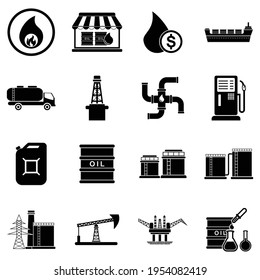 símbolo de símbolo del vector del conjunto de iconos de la industria petrolera
