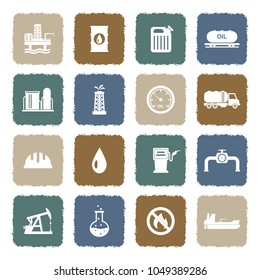 Oil Industry Icons. Grunge Color Flat Design. Vector Illustration.