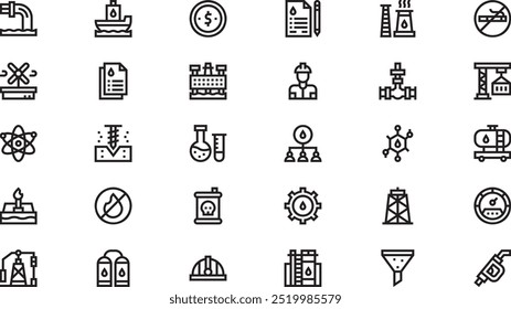 Oil industry icons High-Quality Vector Icons Collection with Editable Stroke. Ideal for Professional and Creative Projects.