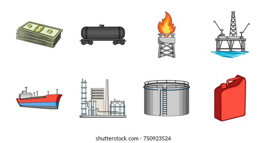 Oil industry icons in set collection for design. Equipment and oil production vector symbol stock  illustration.